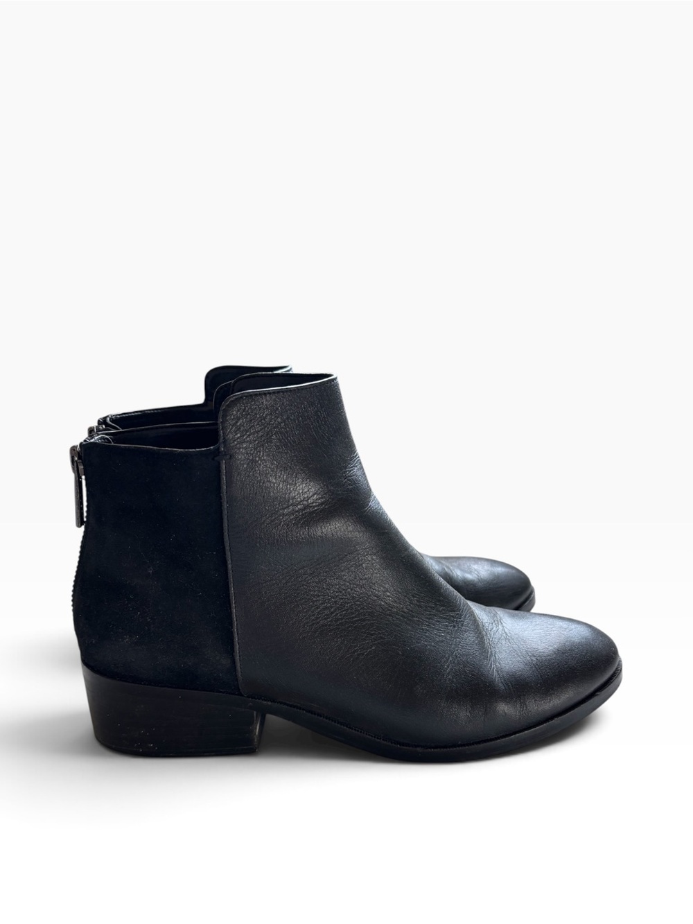 Women's Black Leather Ankle Boots